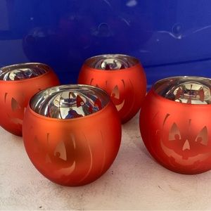 Pumpkin candle holders